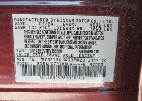 2024 Nissan Sentra Sv Xtronic Cvt z USA, uszkodzony, nr VIN 3N1AB8CV7RY350509